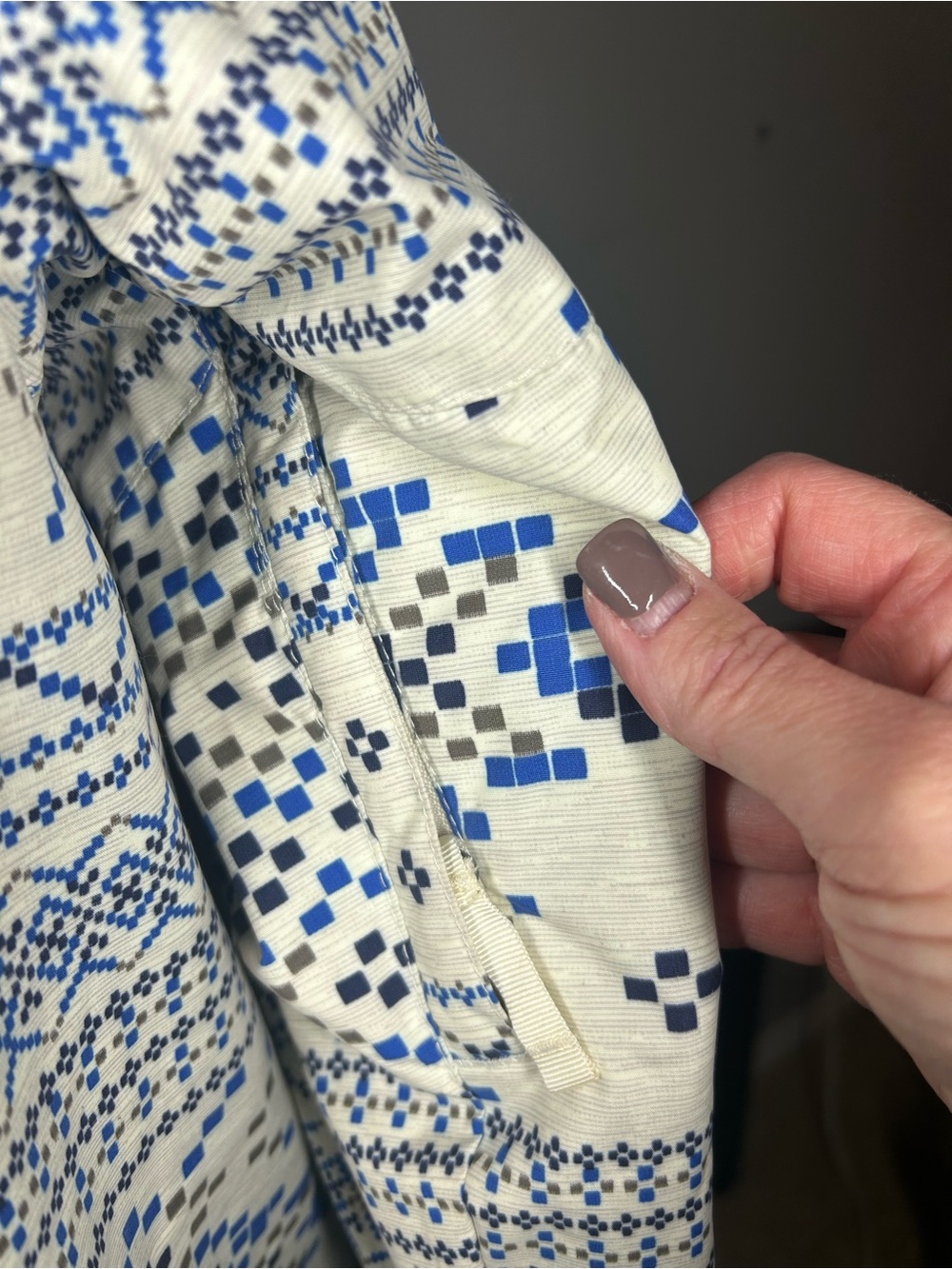 Burton Ginger DRYRIDE Snowboard Coat XL Pixelated Fair Isle Blue White Ski - Picture 6 of 16